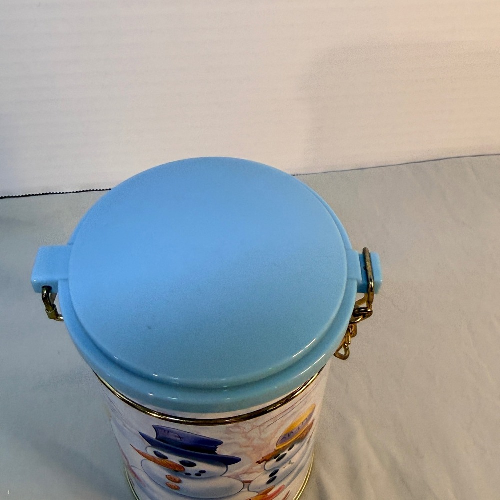 Disney Winnie the Pooh Snowman Winter Metal Canister Houston Harvest 1836FY05 - Picture 4 of 8